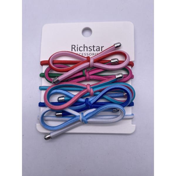 Quality Reusable Coloured Hair Elastics Ties Lightweight With Little Bow for sale
