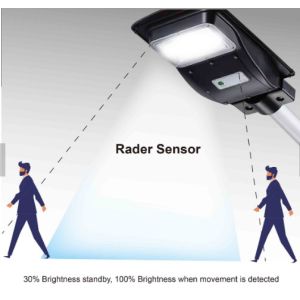 Led Solar Street Light 30W 60W 90W All In One PIR Motion Sensor Light up for