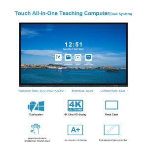 Buy cheap Vibrant 4K Touch Display Interactive Smart Boards Dual OS System and for Seamless Android Windows Operation from wholesalers