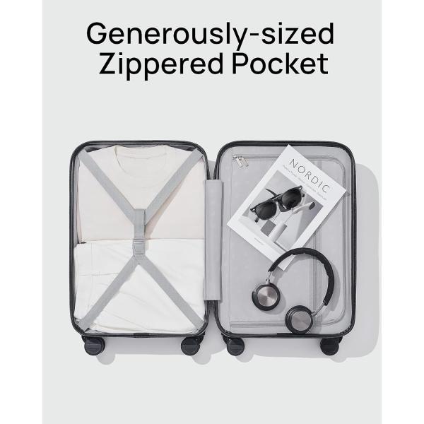 Luggage 22 X 14 X 9 Airline Approved, 20 Inch Luggage with Front Laptop Compartment, Double Spinner Wheels, Hardsided PC