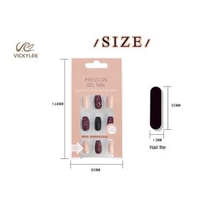 Buy cheap Red long ballerina press on DIY Fake Nails 3 Minutes Fast Manicure from wholesalers