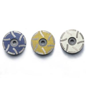Granite Diamond Powder Resin Filled Cup Wheel Round T Shape Segment Wheel 100mm
