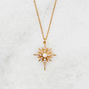 Buy cheap Opal Gold Plated Starburst Pendant Necklace 925 Starburst Necklace Silver product