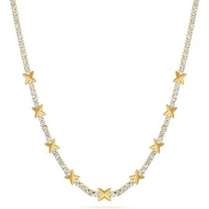 Buy cheap OEM Classic Brass Tennis Star Pendant Necklace With Brilliant Cubic Zircon Stones from wholesalers