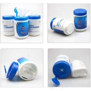 Bucket Type Sterilized Wet Wipes 75 Alcohol Disinfected Wipes 60 Pcs/Bucket