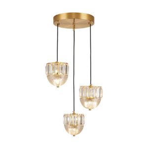 Buy cheap Copper Transparent Crystal Pendant Light Modern G4 Light Source from wholesalers