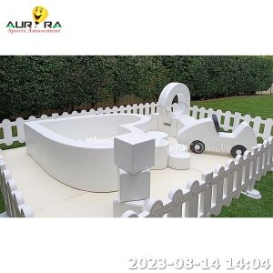White Green Children Soft Play Foam Blocks Play Set With Ball Pit Soft Play