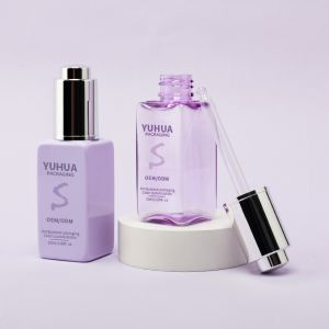 Buy cheap Square Serum Dropper Bottles with Silk Screen/Hot Stamping/Labeling Printing in Clear Green Blue or White from wholesalers