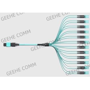 Buy cheap 50/125 Multimode MPO To 12x LC Duplex OM4 Fiber Optic Cables from wholesalers