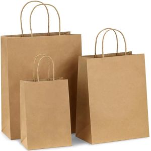 Buy cheap Brown Kraft Packaging Bag Custom Size Accepted Kraft Paper Shopping Bag from wholesalers