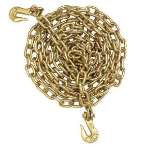 Nonstandard 3/8''x 20 ft Yellow Zinc G 70 Chain with 3/8" Clevis Grab Hook