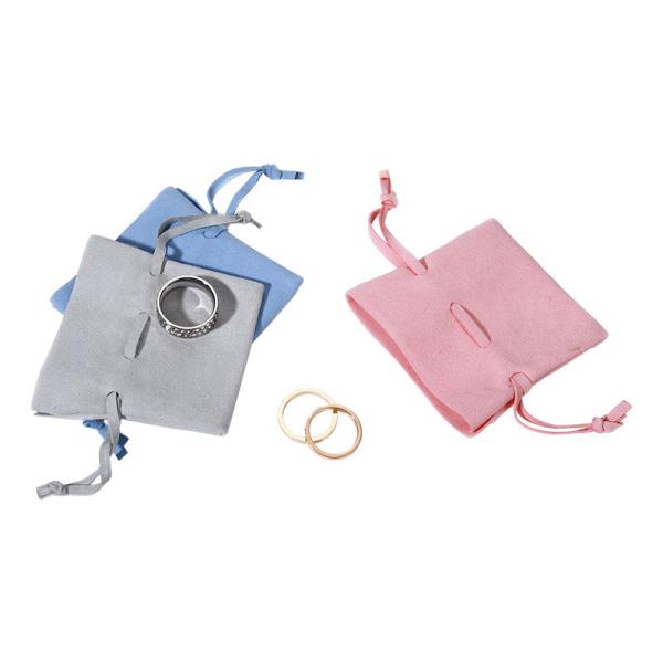 Ring Storage Custom Velvet Jewelry Pouches With Logo Customized