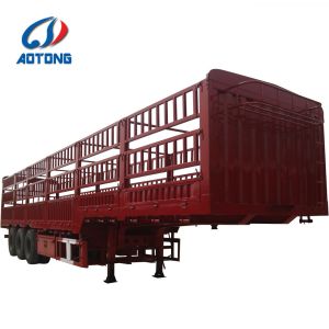 3 Axles Heavy Transport High Side Fence Semi Trailer with Dolly and Checked