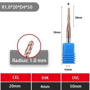 Buy cheap 4 Flutes 3/8" TiN Coated Tapered End Mills from wholesalers