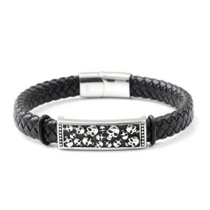 Buy cheap Express Your Individuality with our Stainless Steel Skull Bracelet Corrosion-Resistant and Strong from wholesalers