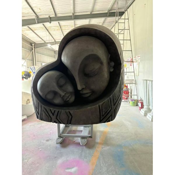 Buy cheap FRP art sculpture "Heart to Heart" with modern art design style for placement in public space art. from wholesalers