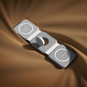 Buy cheap Customized Fabric Magnetic Wireless Charger 3 in 1 15W Folding from wholesalers