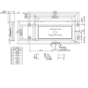 Buy cheap 128x48 Matrix Graphic LCD Module With SPI Interface HTM12848C from wholesalers