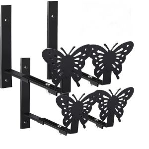 Wall Mount Window Box Bracket with Adjustable Butterfly Design and Customized