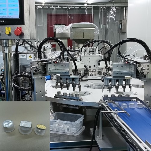 Quality Euro Cap Assembly Machine for Infusion Film Cover with PLC Control for sale Buy cheap Euro Cap Assembly Machine for Infusion Film Cover with PLC Control product