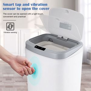 Buy cheap Electric Trash Can Automatic Mute Infrared Induction 16L Smart Waste Bin for Office for Living Room for Bedroom from wholesalers