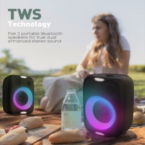 LED Light Bluetooth Speaker OZZIE P5 RGB effect with 7.4V 2500mAh Battery