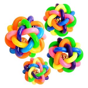 Buy cheap Extra Large Dog Ball Colorful Bell Ball Dog Toys Bite Resistant Molar Elastic Ball Sound Rainbow Ball from wholesalers