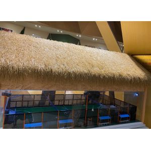 Landscaping Synthetic Thatch Roof With High Softness Flame Retardant Artificial