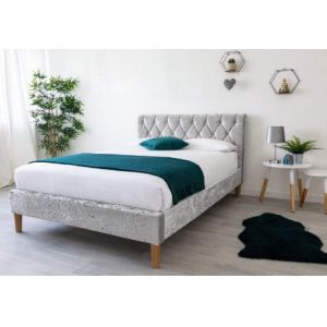 Buy cheap Upholstered Plywood Bed Frame With Dimond Buttons Headboard from wholesalers