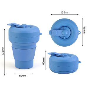 BPA Free 350ml Portable Silicone Folding Coffee Cup