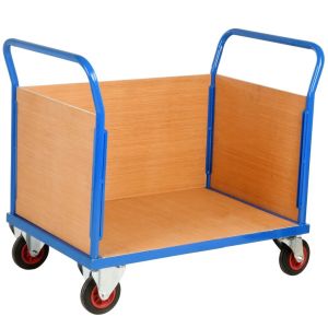 China Substantial Timber Panel Trolley 500KG Platform Cart With Sides on sale