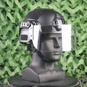 Tactical Helmet with PC - protected Transparent Visor Riot - control Helmet FAST