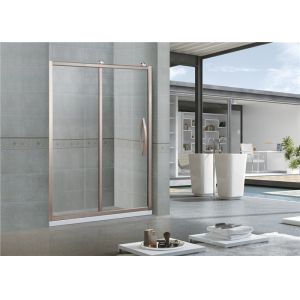 Buy cheap Standard Sliding Glass Shower Doors Rose Gold Inline With Aluminum Alloy Frames from wholesalers