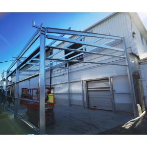 Custom Designed Pitched Roof Steel Frame Fabrication For Small Warehouse