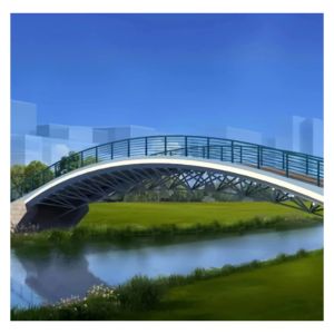Buy cheap ISO Q345B Prefab Steel Structure Bridge Modular Pedestrian Bridge Anti Earthquake from wholesalers