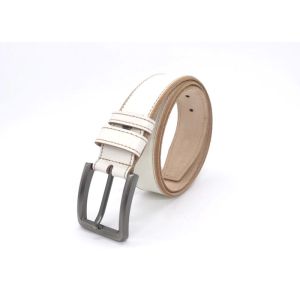 Buy cheap Adjustable White 38mm Mens Casual Leather Belt from wholesalers