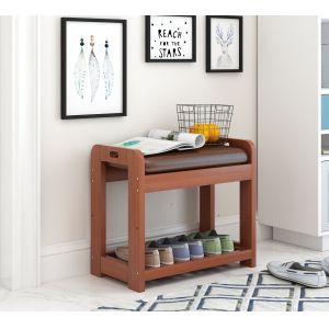 Buy cheap OEM Entryway Wood Small Shoe Bench With Cushion 2 Tier from wholesalers