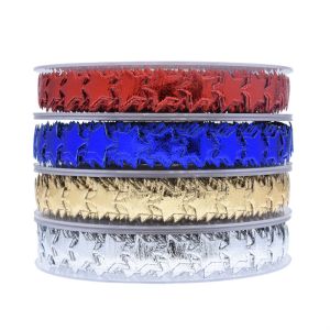 Buy cheap 15mm*15m Ultrasonic Star Wired Ribbon Plain Pattern Jacquard Ribbon from wholesalers