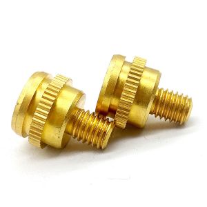 Anodized CNC Brass Parts High Precision Knurled Thumb Screws Customized
