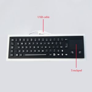 Buy cheap Electroplated Black Rugged Vandalproof IP65 compact backlit panelmount stainless steel keyboard with touchpad. from wholesalers
