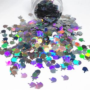 Wedding Event Parties 3D Polyester Hands with Holographic Silver Black Middle