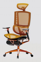 Buy cheap SGS Executive Rolling Ergonomic Office Chair Yellow Adjustable Lumbar from wholesalers