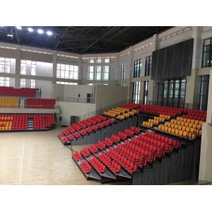 Optional Handrail Foldable Bleacher Seating With Customized Width