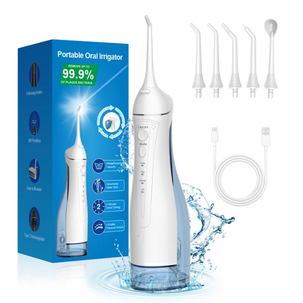 Buy cheap Portable Cordless Water Flosser Piks 300ml Oral Irrigator for Deep Cleaning Teeth 3 Modes Rechargeable IPX7 Waterproof from wholesalers