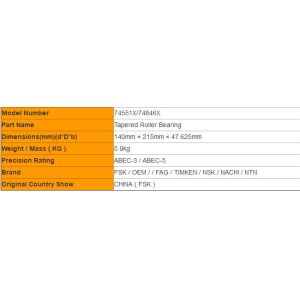 Buy cheap Single Row 74551X/74846X Tapered Roller Bearing Gcr15 Chrome Steel from wholesalers