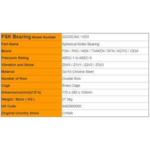 Buy cheap Double Row Spherical Bearings 24134CAK / W33 170mmID 280mmOD 109mm Bore from wholesalers