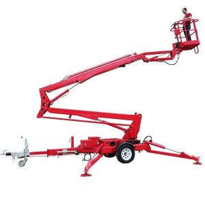 Buy cheap Load 200kg Trailer Articulating Boom Lift 12m Trailer Mounted Cherry Picker from wholesalers