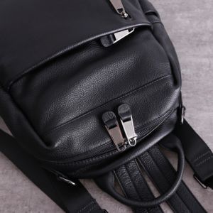 Buy cheap BSCI Womens Waterproof Backpacks 27cm 32cm Black Soft Leather Backpack from wholesalers