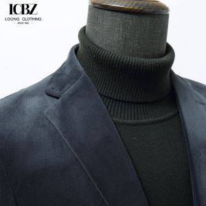 Buy cheap Men's End Corduroy Single Suit Blazer Jacket with Striped Velvet and Horn Button from wholesalers