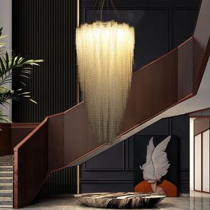 Durable LED Custom Crystal Chandeliers Stainless Steel Lamp Body K9 Primary